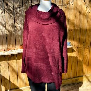 Westbound Woman, cowlneck sweater slanted hem | 2X